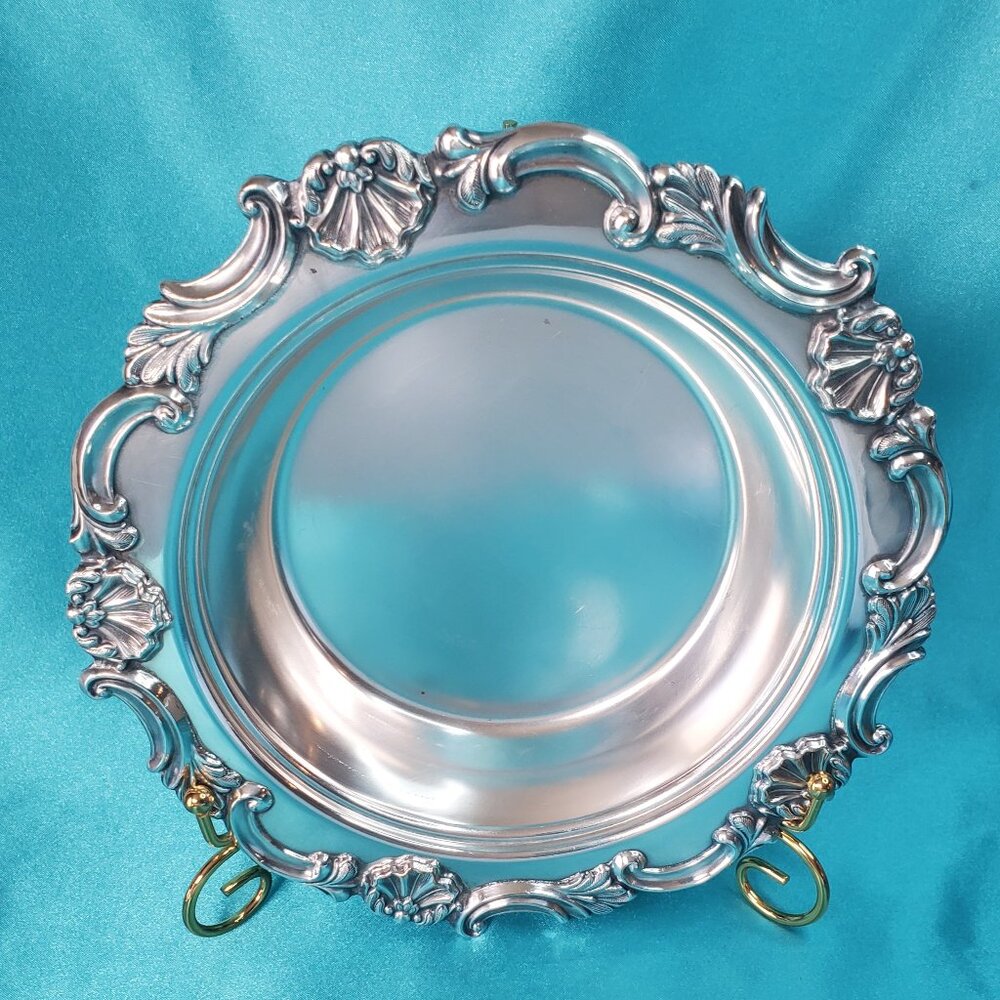 Vintage Canadian made Sheffield Reproduction Silver-Plated Dish  8.5”